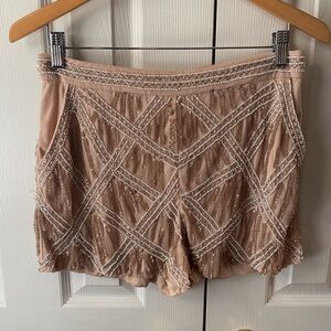 frock & frill. Tan Beaded and Sequins Art Deco Flapper High Waist Shorts‎ 8